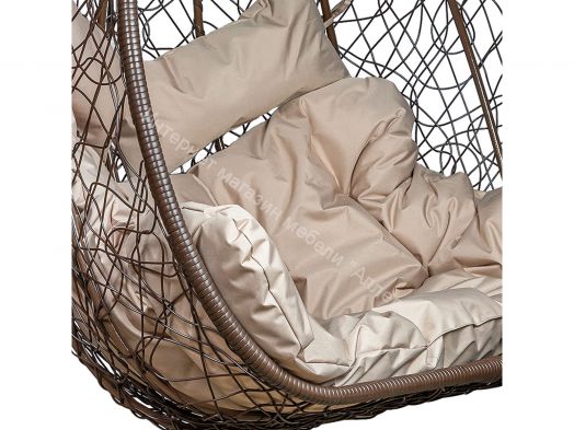 Подвесное Кресло Leset Гаити каркас Коричневый подушка Бежевая