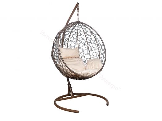 Подвесное Кресло Leset Луна каркас Коричневый подушка Бежевая