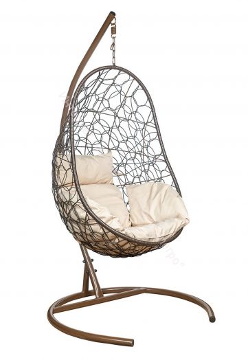 Подвесное Кресло Leset Ажур каркас Коричневый подушка Бежевая