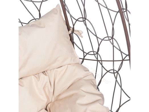 Подвесное Кресло Leset Ажур каркас Коричневый подушка Бежевая