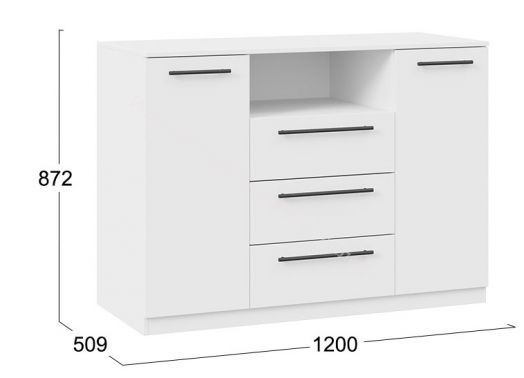 Комод комбинированный "Агата" (Белый)