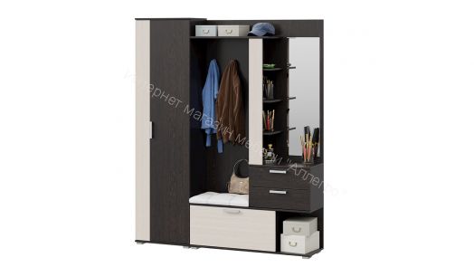 Прихожая «Эрика» №1 (Венге Цаво/Дуб молочный)