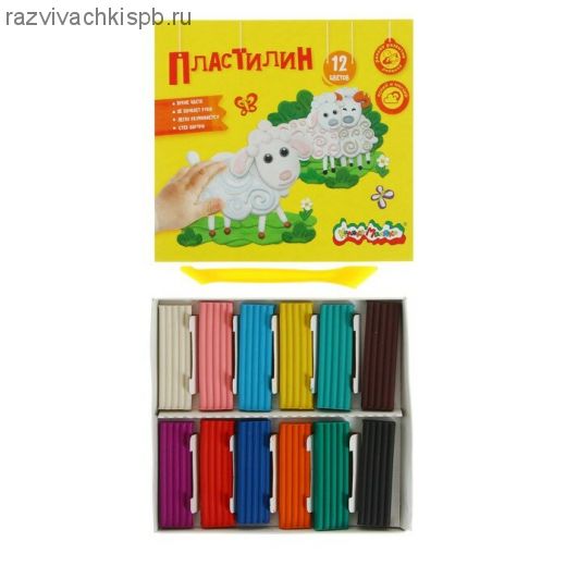 ПЛАСТИЛИН КАЛЯКА-МАЛЯКА 12ЦВ. 180ГР.
