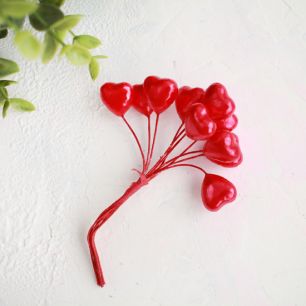 Декор Букет из сердечек, красный 10 шт.
