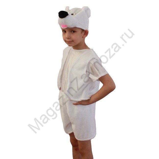 Карнавальный костюм Медвежонок белый 4-7 лет 89034 /плюш/Карнавалия/