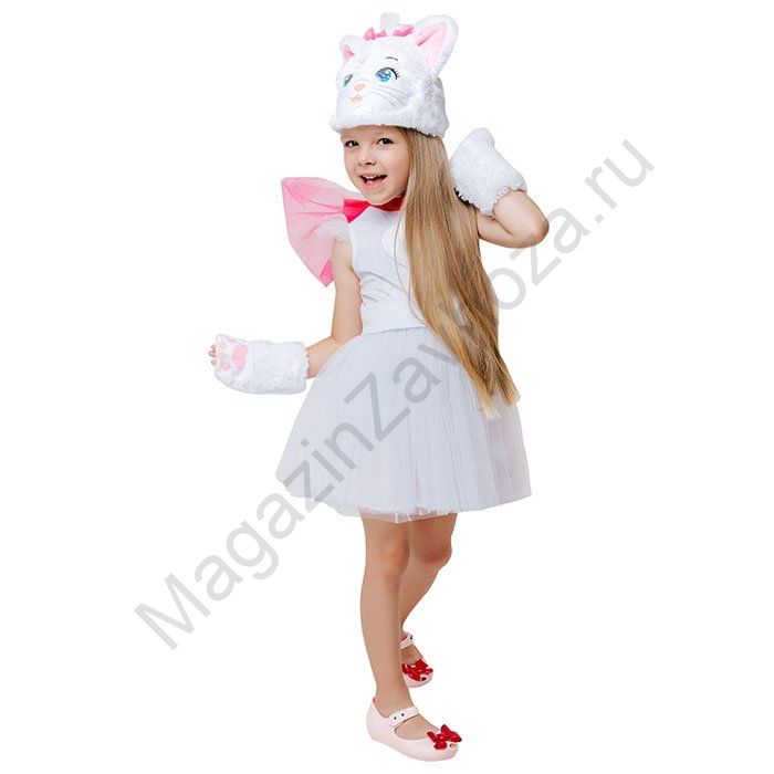 Карнавальный костюм Кошка Мари (платье,шапка, перчатки) размер 104-52 /текстиль/Пуговка/