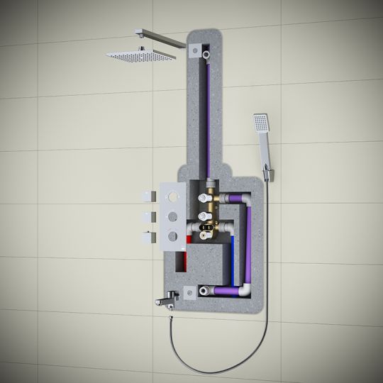 Душевая система встраиваемая с термостатом Timo Tetra-thermo SX-0179 схема 6