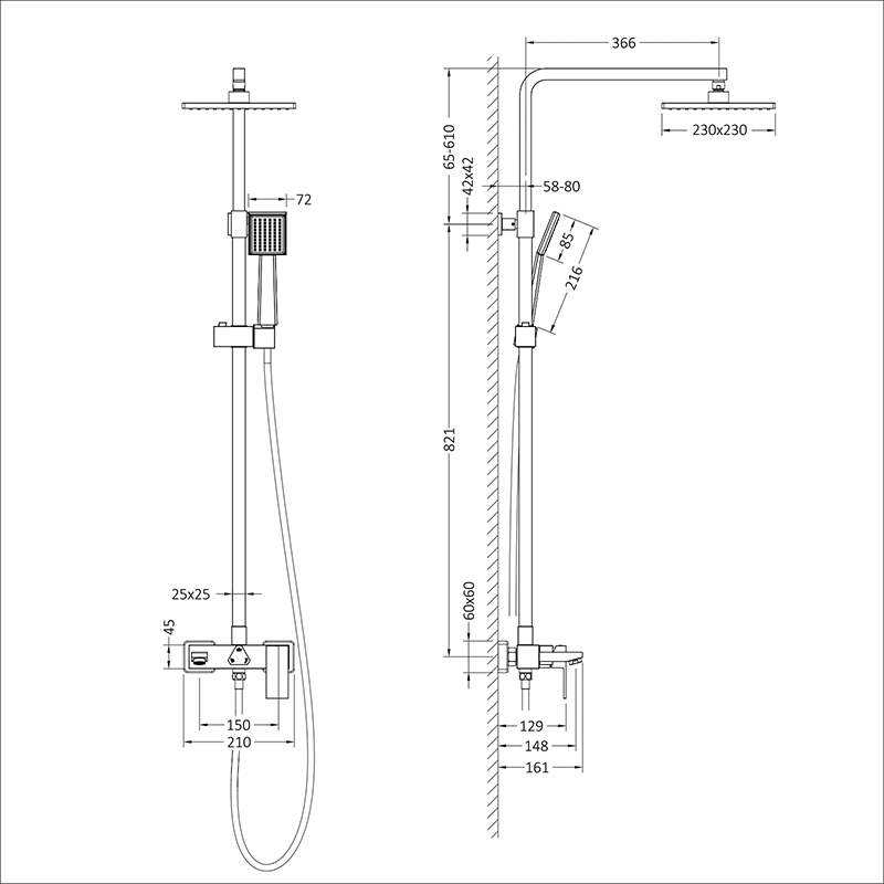 Душевая стойка для ванны Timo Selene SX-1030 ФОТО