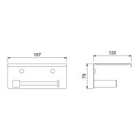 Туалетный бумагодержатель с полкой для телефона Timo Selene 14044/03 схема 4