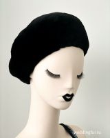 Берет из черной норки стрижка