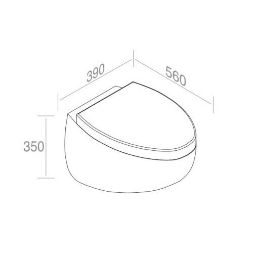 Унитаз подвесной AET ITALIA OVAL SOSPESO S511T0R0V6 схема 2