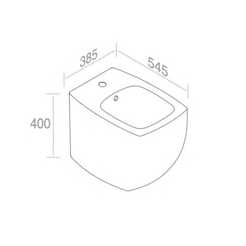 Напольное биде AET ITALIA SQUARE DA APPOGGIO S502T1R1V0 схема 2