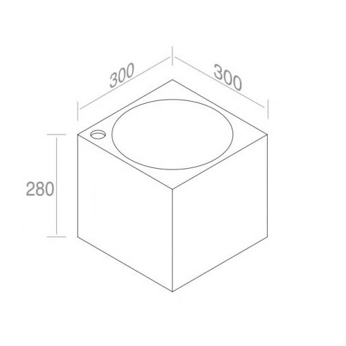 Рукомойник AET ITALIA IDEA CUBE подвесной с отверстием под смеситель слева L310T0RSV1 ФОТО