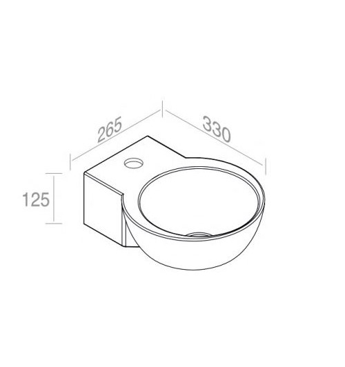 Рукомойник AET ITALIA SPOT MINI WALL подвесной L266T0R1V1 схема 2