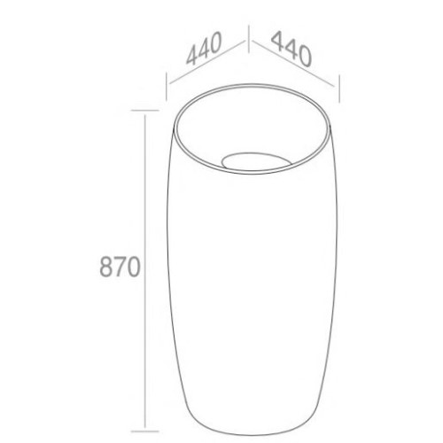 Раковина AET ITALIA THIN PILLAR напольная со сливом в пол L103T0R0VT схема 2