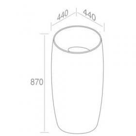 Раковина напольная отдельностоящая AET ITALIA THIN PILLAR со сливом в стену L103T0R0VP ФОТО