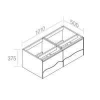 Тумба подвесная AET ITALIA TRACE  Mobile in Legno с 2 ящиками 101х50 C375M2L50 схема 2