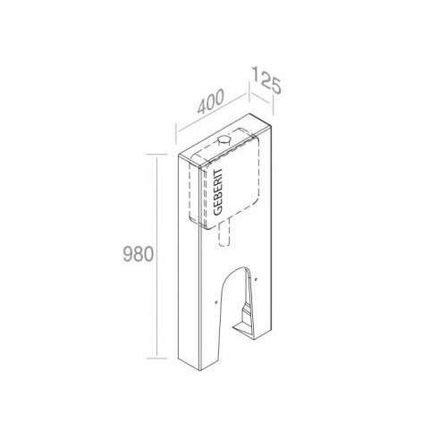 Бачок для унитаза AET ITALIA WALL ONE CASSETTA MONOBLOCCO GEBERIT C301VX схема 2