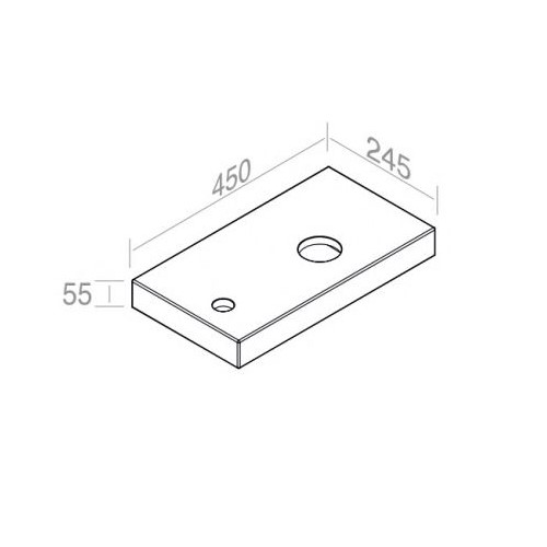 Столешница под раковину AET ITALIA TOP HAND CONSOLLE PER LAVAMANI с отверстием для смесителя слева C110RSV1F2 схема 2