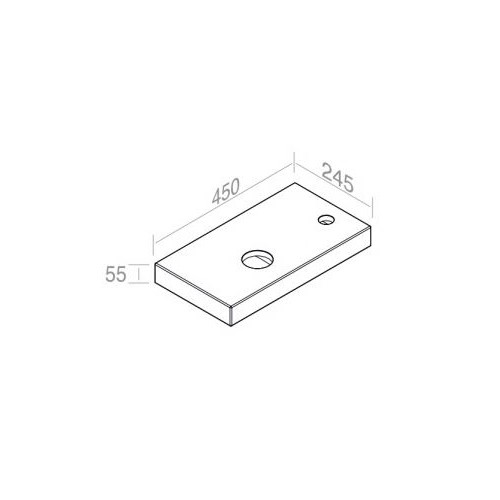 Столешница под раковину AET ITALIA TOP HAND CONSOLLE PER LAVAMANI с отверстием под смеситель справа C110RDV1F3 схема 2
