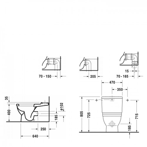 Напольный унитаз Duravit D-Neo rimless 37х58 в комплекте Big Toilet 210409 ФОТО