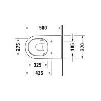 Унитаз Duravit D-Neo rimless 37х58 напольный 200309 схема 6