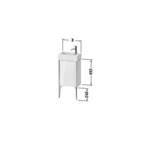 Тумба Duravit Xviu 49,3х48,4х33,4 для раковины Vero Air 072450 схема 4