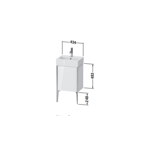 Тумба Duravit Xviu 49,3х43,4х33,4 напольная с одной дверцей XV 4531 L/R для раковины Vero Air 072445 ФОТО