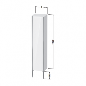 Высокий напольный шкаф-пенал Duravit XViu 177х50х36 с одной дверцей XV1336 L/R ФОТО