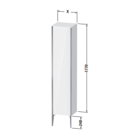 Высокий напольный шкаф-пенал Duravit XViu 177х50х36 с одной дверцей XV1336 L/R схема 2