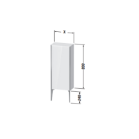 Напольный шкаф-пенал Duravit XViu 89х50х24 с одной дверцей XV1306 L/R схема 3