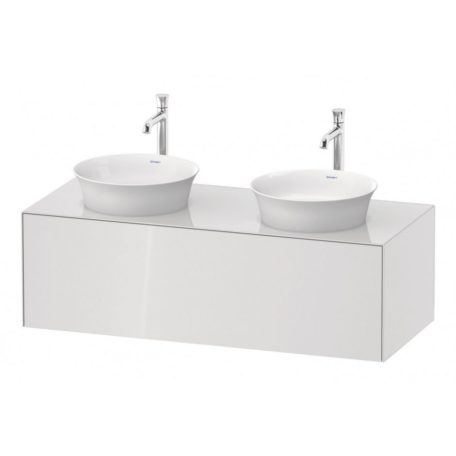 Подвесная тумба и консоль Duravit White Tulip WT497 с двумя вырезами ФОТО