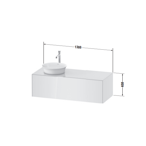 Подвесная тумба Duravit White Tulip WT497 с консолью с одним вырезом ФОТО