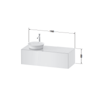 Подвесная тумба Duravit White Tulip WT497 с консолью с одним вырезом схема 4