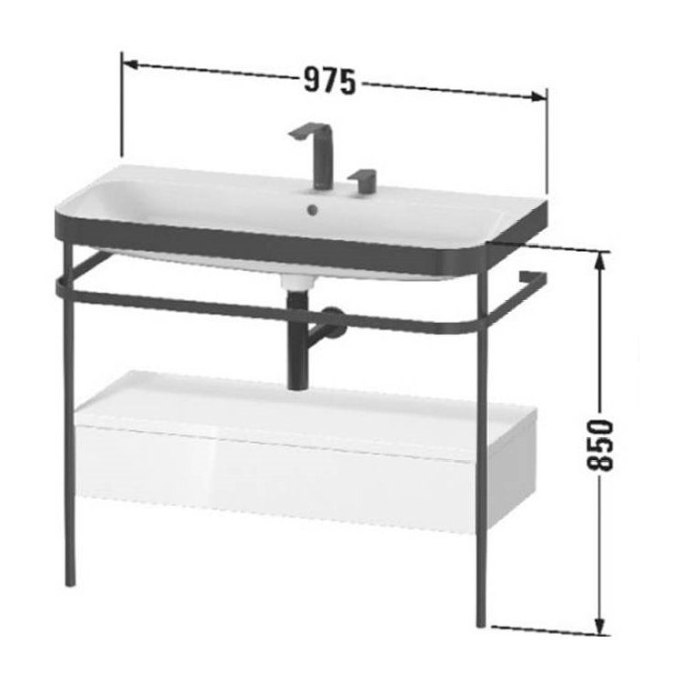 Консоль с раковиной Duravit Happy D.2 Plus 85x77,5x49 напольная металлическая HP4743 ФОТО