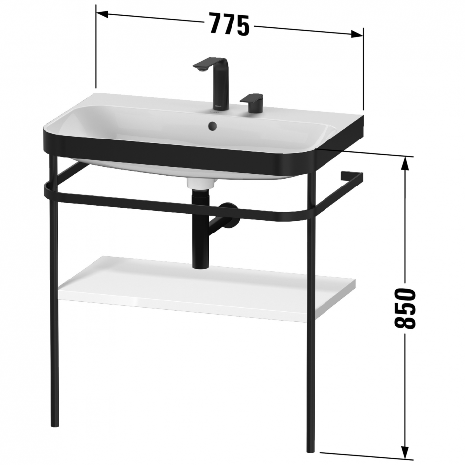 Напольня консоль с раковиной Duravit Happy D.2 Plus 85x77,5x49 и полотенцедержателем HP4737 ФОТО