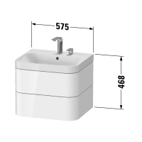 Раковина с тумбой c-bonded Duravit Happy D.2 Plus 46,8x57,5x49 и двумя ящиками HP 4635 схема 2