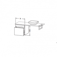 Шкаф Duravit DuraStyle DS533 для компактной консоли с одним выдвижным отделением схема 2