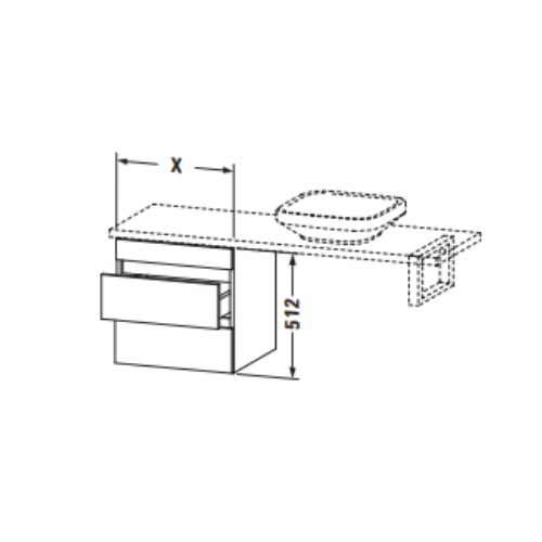 Шкаф для компактной консоли Duravit DuraStyle DS5325 с двумя выдвижными ящиками ФОТО