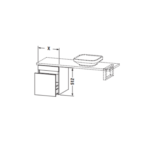 Шкаф для компактной консоли Duravit DuraStyle DS532 с одним выдвижным отделением DS532 ФОТО