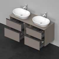 Широкая тумба Duravit D-Neo 64,4х140х55 под две раковины DE497 схема 1