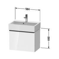 Компактная подвесная тумба Duravit D-Neo 44x58,4x37,2 с одним выдвижным отделением DE 4229 схема 2