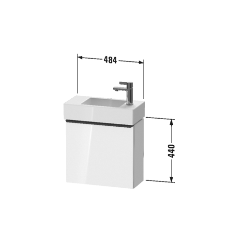 Тумба под раковину Duravit D-Neo 44x48,4x22,2 подвесная DE 4219 схема 2