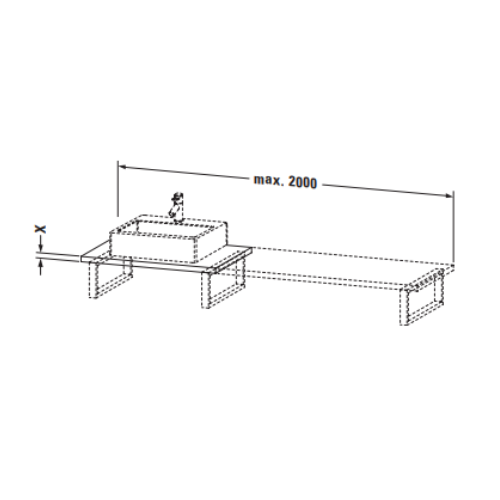 Консоль Duravit Brioso 30 х 55 для накладных и встраиваемых раковин BR 106C схема 2