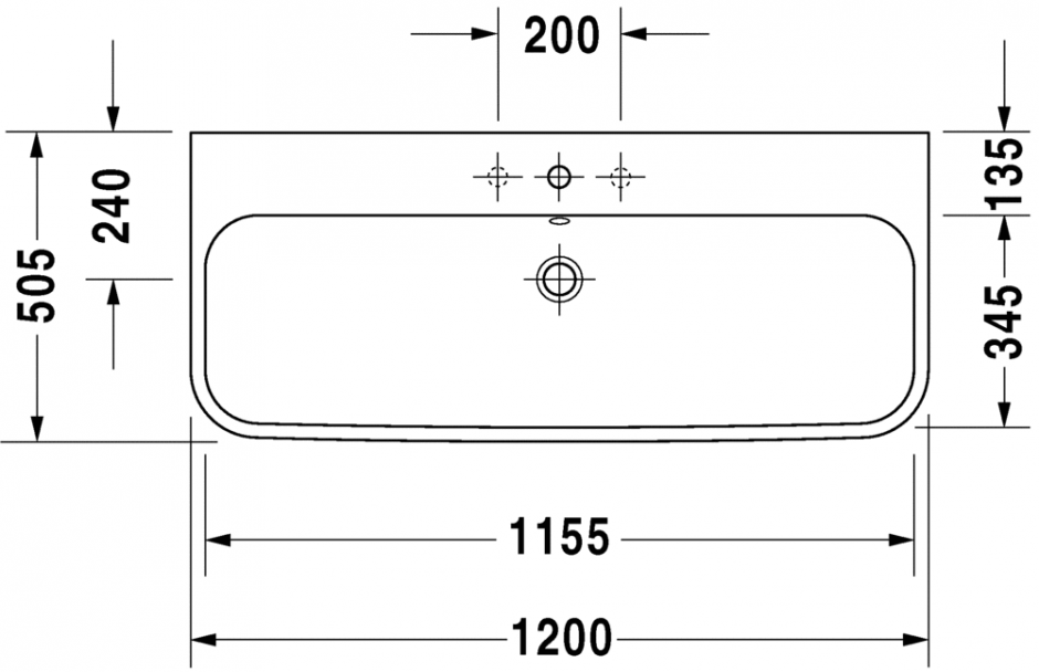 Раковина Duravit Happy D.2 шлифованная 120х50,5 231812 ФОТО