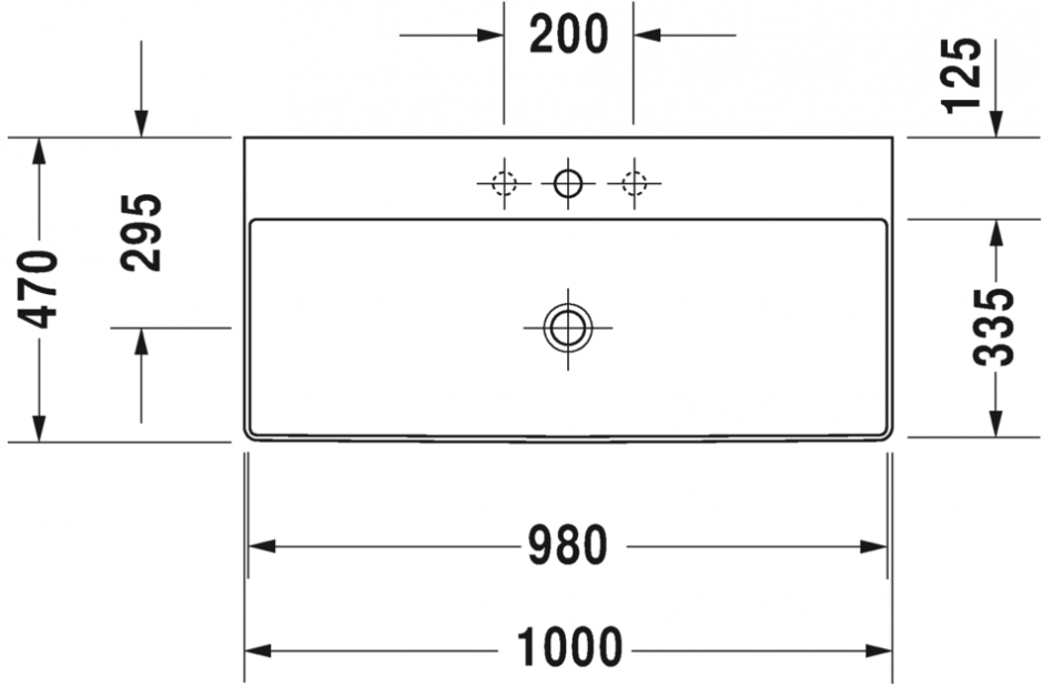 Раковина Duravit DuraSquare шлифованная 100х47 235310 ФОТО