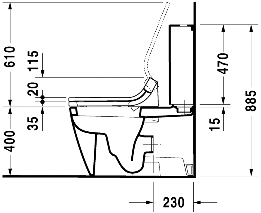 Унитаз с функцией биде Duravit Starck 2 SensoWash 212959 схема 5