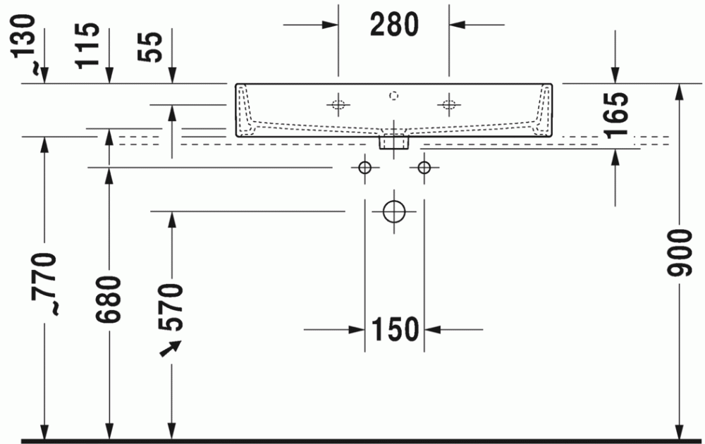 Раковина Duravit Vero Air накладная 80х47 235080 схема 3