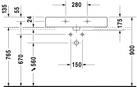 Раковина Duravit Vero накладная 80х47 045480 схема 3