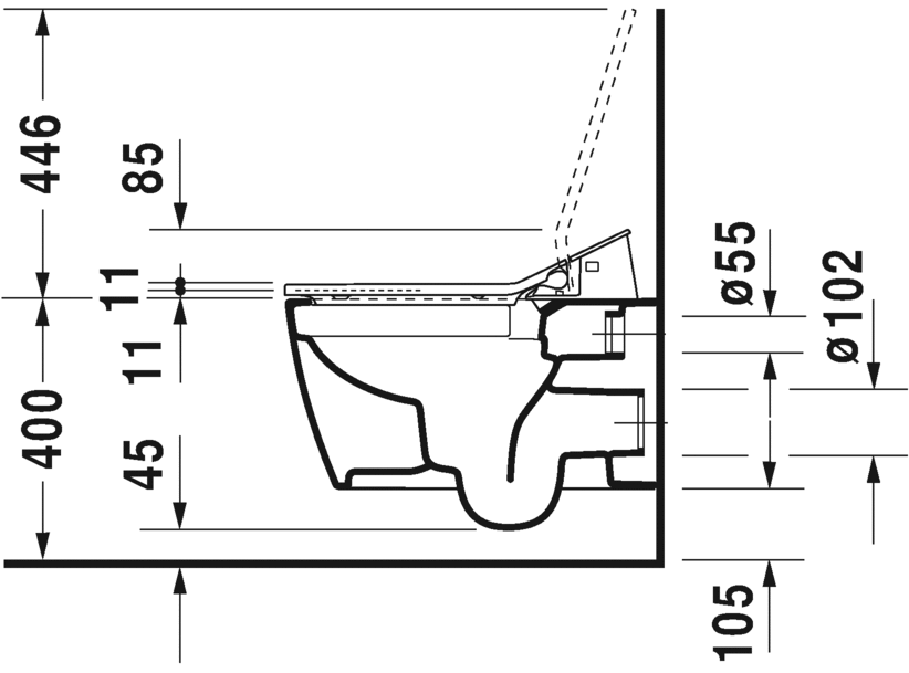 Унитаз с функцией биде Duravit ME by Starck SensoWash 252959 rimless схема 3